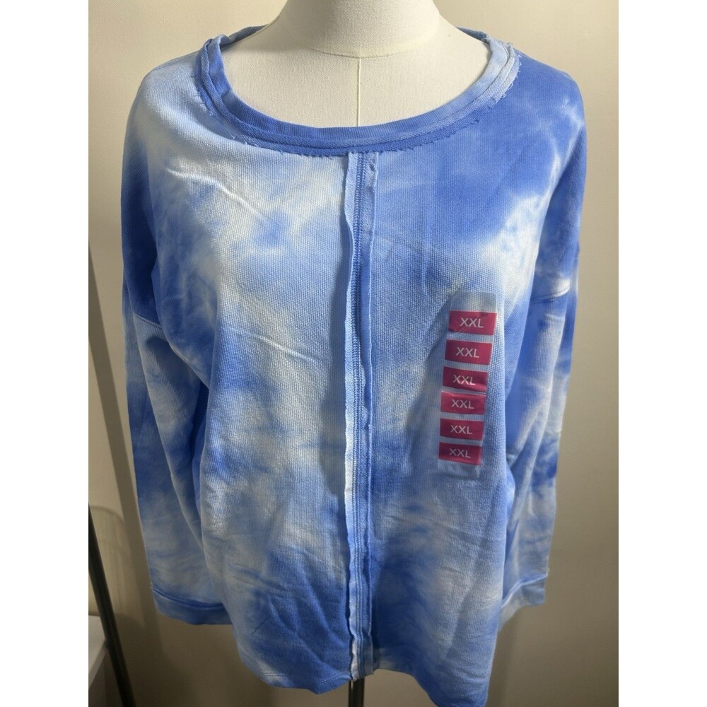 Brushed Womens Top Plus XXL Multicolor Blue Bonnet New 066